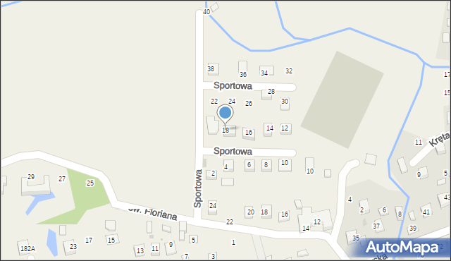 Krzeczów, Sportowa, 18, mapa Krzeczów