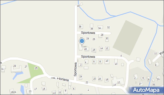 Krzeczów, Sportowa, 20, mapa Krzeczów