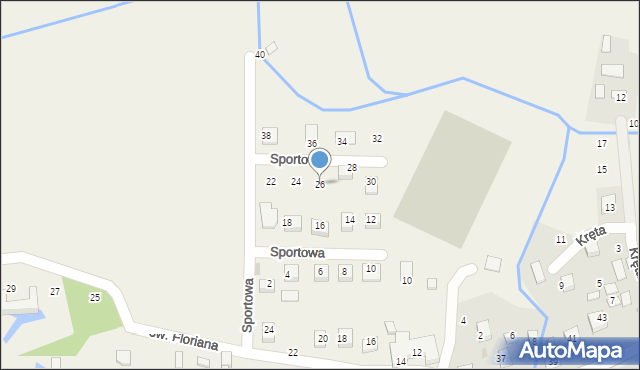 Krzeczów, Sportowa, 26, mapa Krzeczów