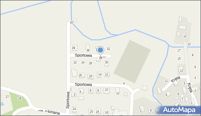 Krzeczów, Sportowa, 28, mapa Krzeczów