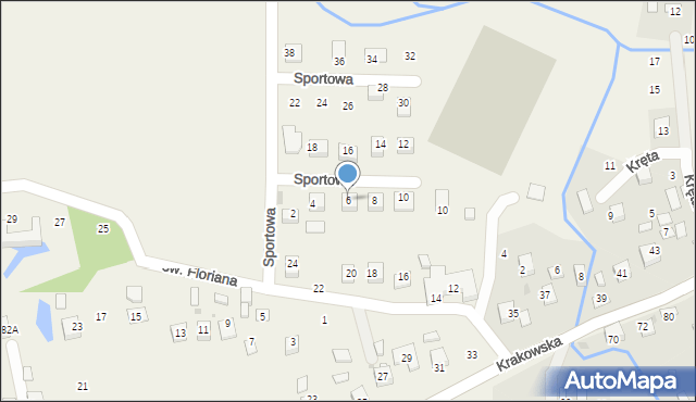 Krzeczów, Sportowa, 6, mapa Krzeczów