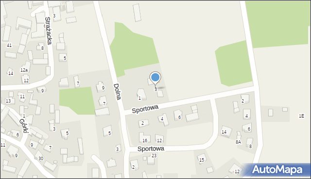 Krzykosy, Sportowa, 3, mapa Krzykosy