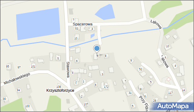 Krzysztoforzyce, Spacerowa, 6, mapa Krzysztoforzyce