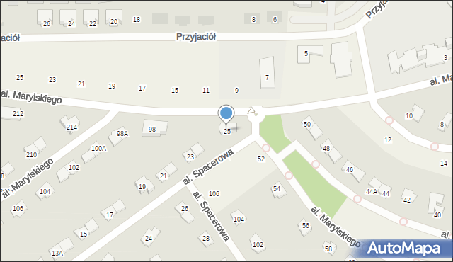 Książenice, Spacerowa, 25, mapa Książenice