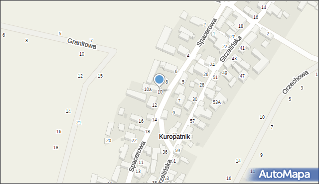 Kuropatnik, Spacerowa, 10, mapa Kuropatnik