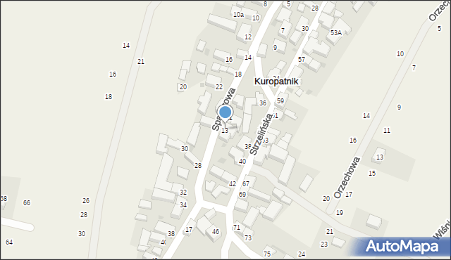 Kuropatnik, Spacerowa, 13, mapa Kuropatnik