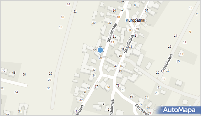 Kuropatnik, Spacerowa, 28, mapa Kuropatnik