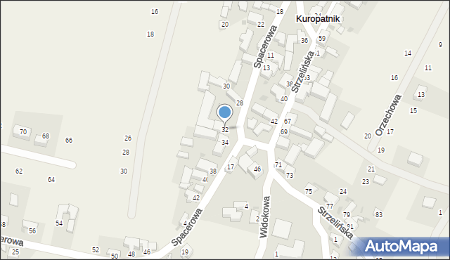 Kuropatnik, Spacerowa, 32, mapa Kuropatnik