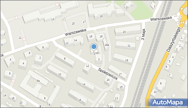 Kwidzyn, Spółdzielcza, 1, mapa Kwidzyn
