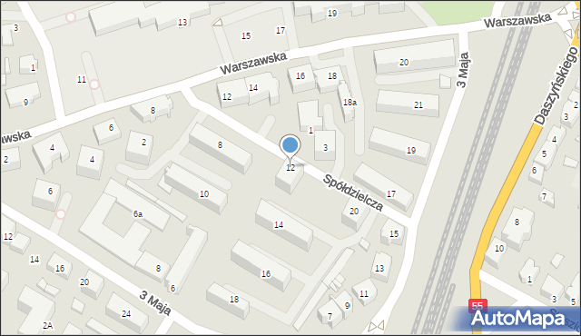 Kwidzyn, Spółdzielcza, 12, mapa Kwidzyn