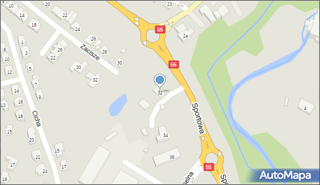 Kwidzyn, Sportowa, 32, mapa Kwidzyn