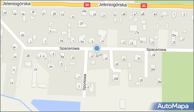 Łagów, Spacerowa, 14, mapa Łagów