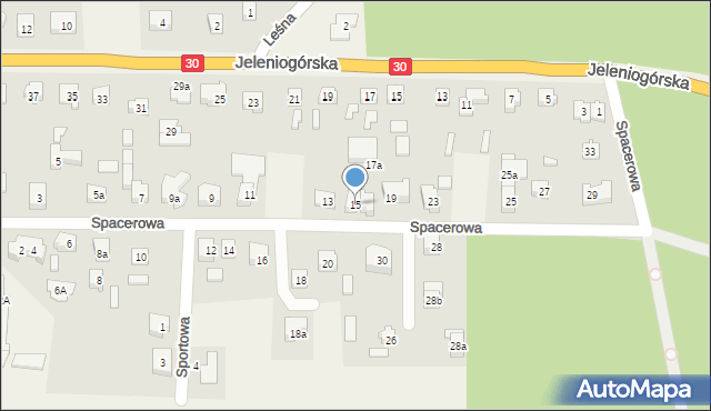 Łagów, Spacerowa, 15, mapa Łagów