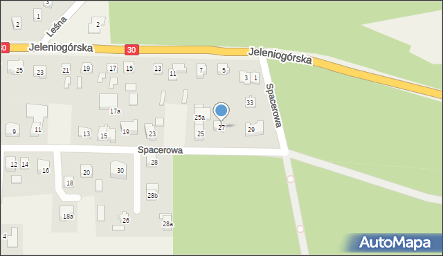 Łagów, Spacerowa, 27, mapa Łagów