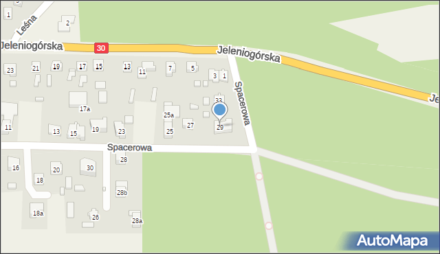 Łagów, Spacerowa, 29, mapa Łagów