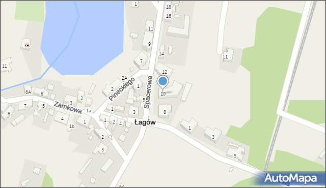 Łagów, Spacerowa, 10, mapa Łagów