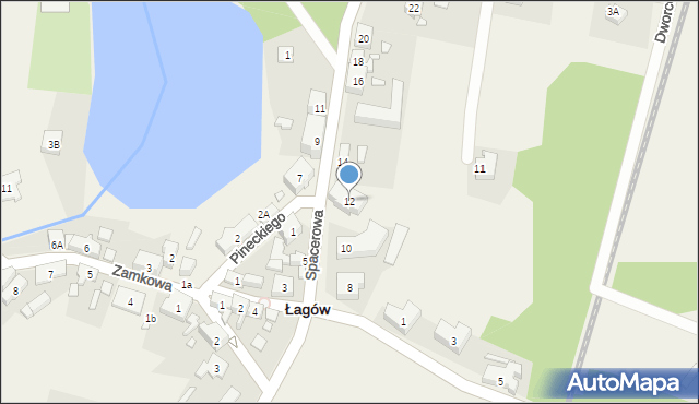 Łagów, Spacerowa, 12, mapa Łagów