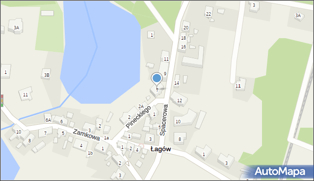 Łagów, Spacerowa, 7, mapa Łagów