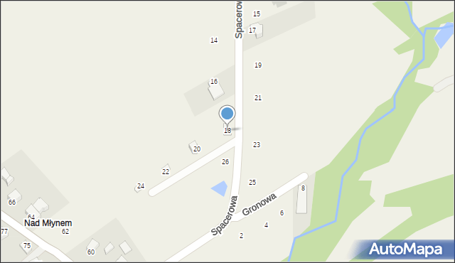 Lanckorona, Spacerowa, 18, mapa Lanckorona