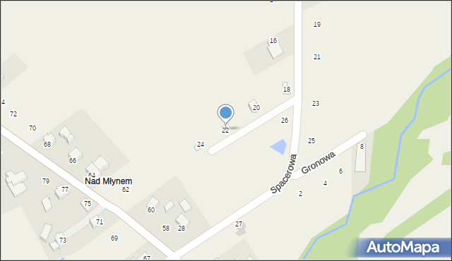 Lanckorona, Spacerowa, 22, mapa Lanckorona