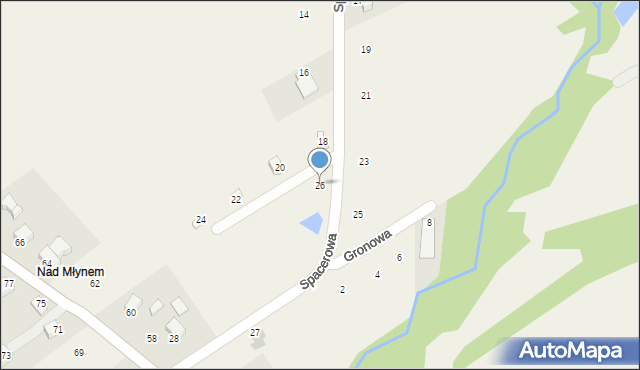 Lanckorona, Spacerowa, 26, mapa Lanckorona
