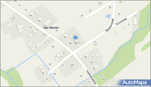 Lanckorona, Spacerowa, 28, mapa Lanckorona