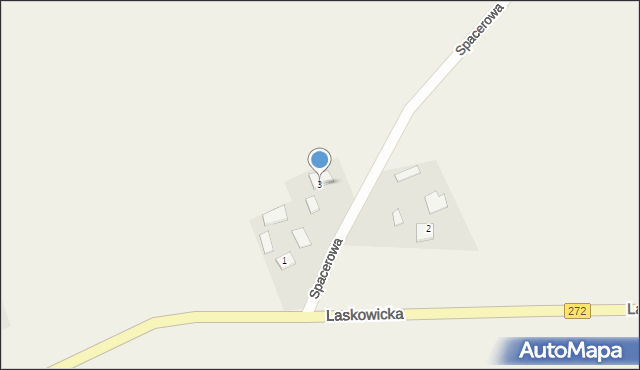 Laskowice, Spacerowa, 3, mapa Laskowice