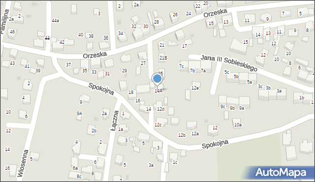Łaziska Górne, Spokojna, 14A, mapa Łaziska Górne