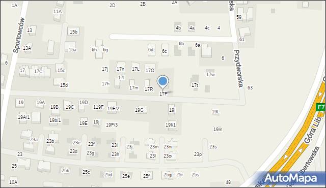 Libertów, Sportowców, 17P, mapa Libertów