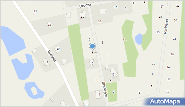 Linowiec, Spokojna, 7, mapa Linowiec