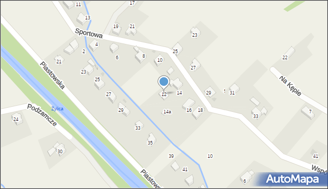 Łodygowice, Sportowa, 12, mapa Łodygowice