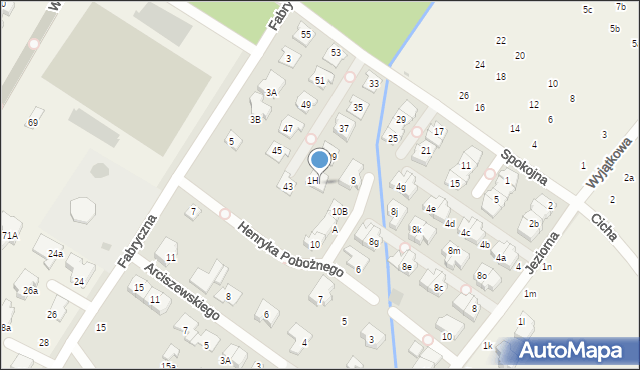 Łomianki, Spokojna, 41, mapa Łomianki