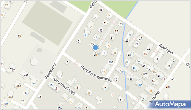 Łomianki, Spokojna, 43, mapa Łomianki