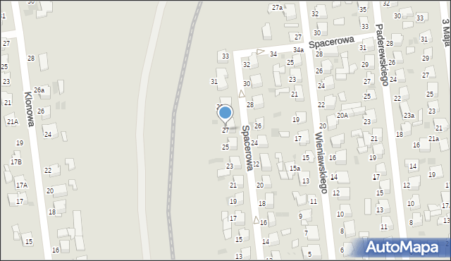 Lubartów, Spacerowa, 27, mapa Lubartów