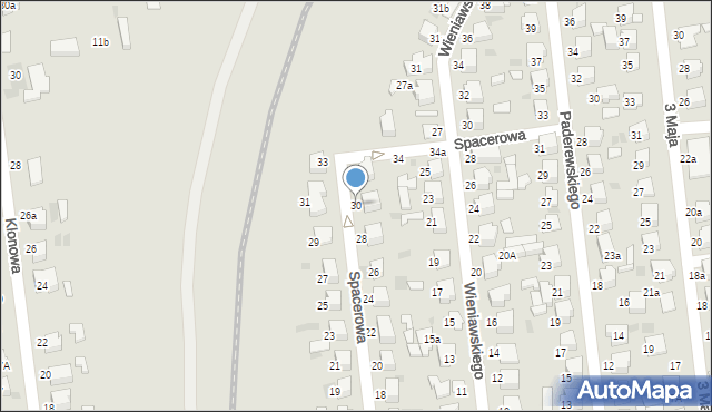 Lubartów, Spacerowa, 30, mapa Lubartów