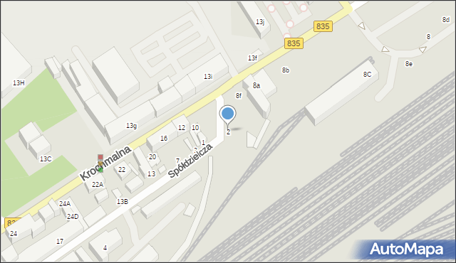 Lublin, Spółdzielcza, 2, mapa Lublina