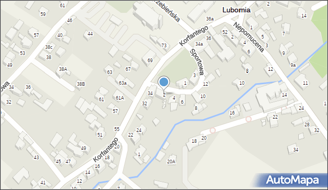 Lubomia, Sportowa, 2, mapa Lubomia