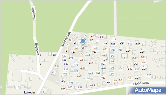Łukęcin, Spacerowa, 2c, mapa Łukęcin