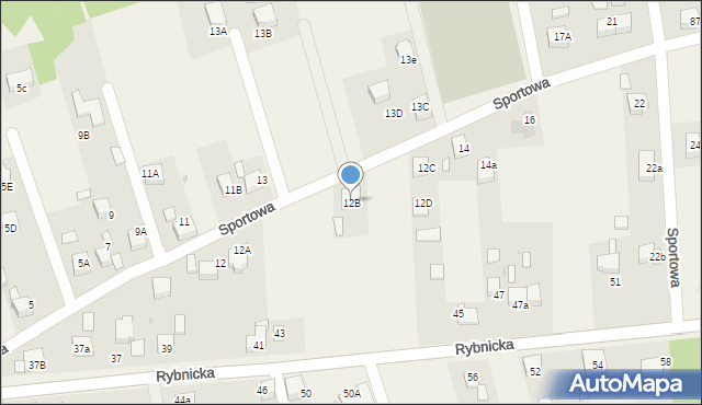 Lyski, Sportowa, 12B, mapa Lyski