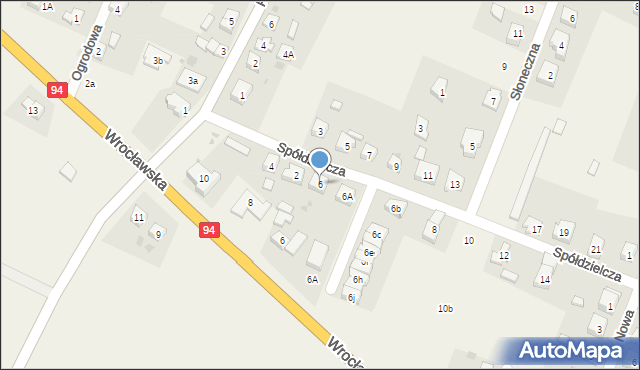 Marcinkowice, Spółdzielcza, 6, mapa Marcinkowice