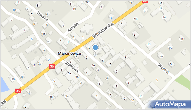 Marcinowice, Spółdzielcza, 3, mapa Marcinowice