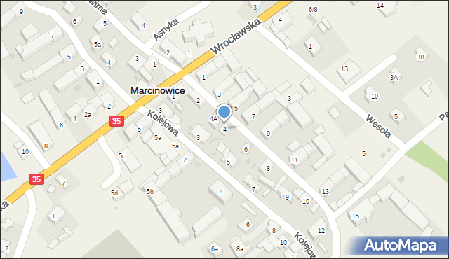 Marcinowice, Spółdzielcza, 4, mapa Marcinowice