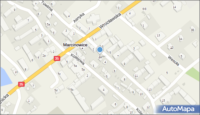 Marcinowice, Spółdzielcza, 4A, mapa Marcinowice