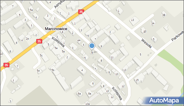 Marcinowice, Spółdzielcza, 6, mapa Marcinowice