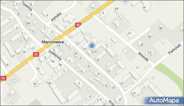 Marcinowice, Spółdzielcza, 7, mapa Marcinowice