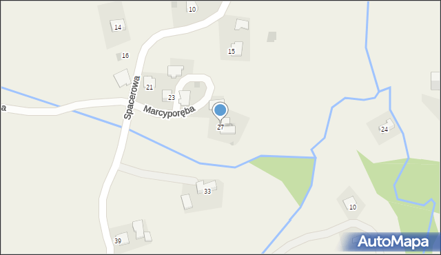 Marcyporęba, Spacerowa, 27, mapa Marcyporęba