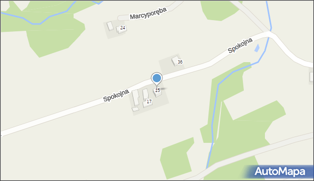 Marcyporęba, Spokojna, 15, mapa Marcyporęba