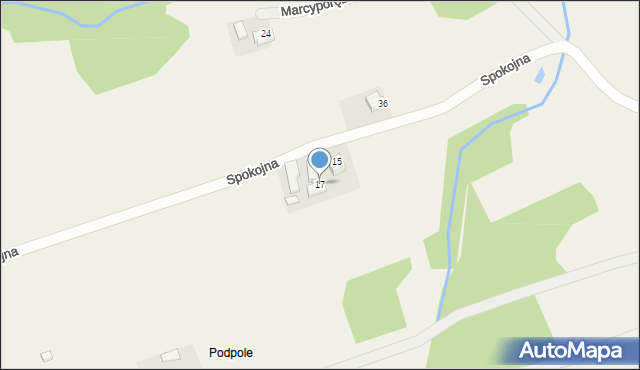 Marcyporęba, Spokojna, 17, mapa Marcyporęba