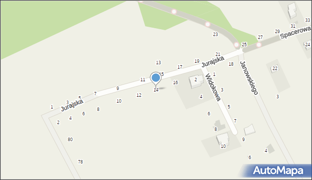 Masłomiąca, Spacerowa, 14, mapa Masłomiąca