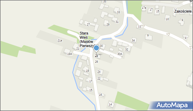 Masłów Pierwszy, Spacerowa, 28, mapa Masłów Pierwszy